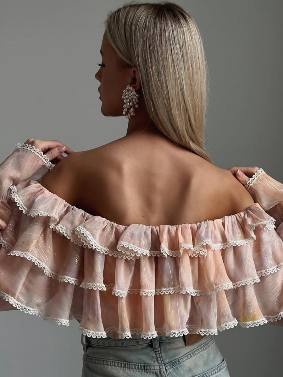 Дамска риза Bella Ruffle Blush SS25-Thedresscode