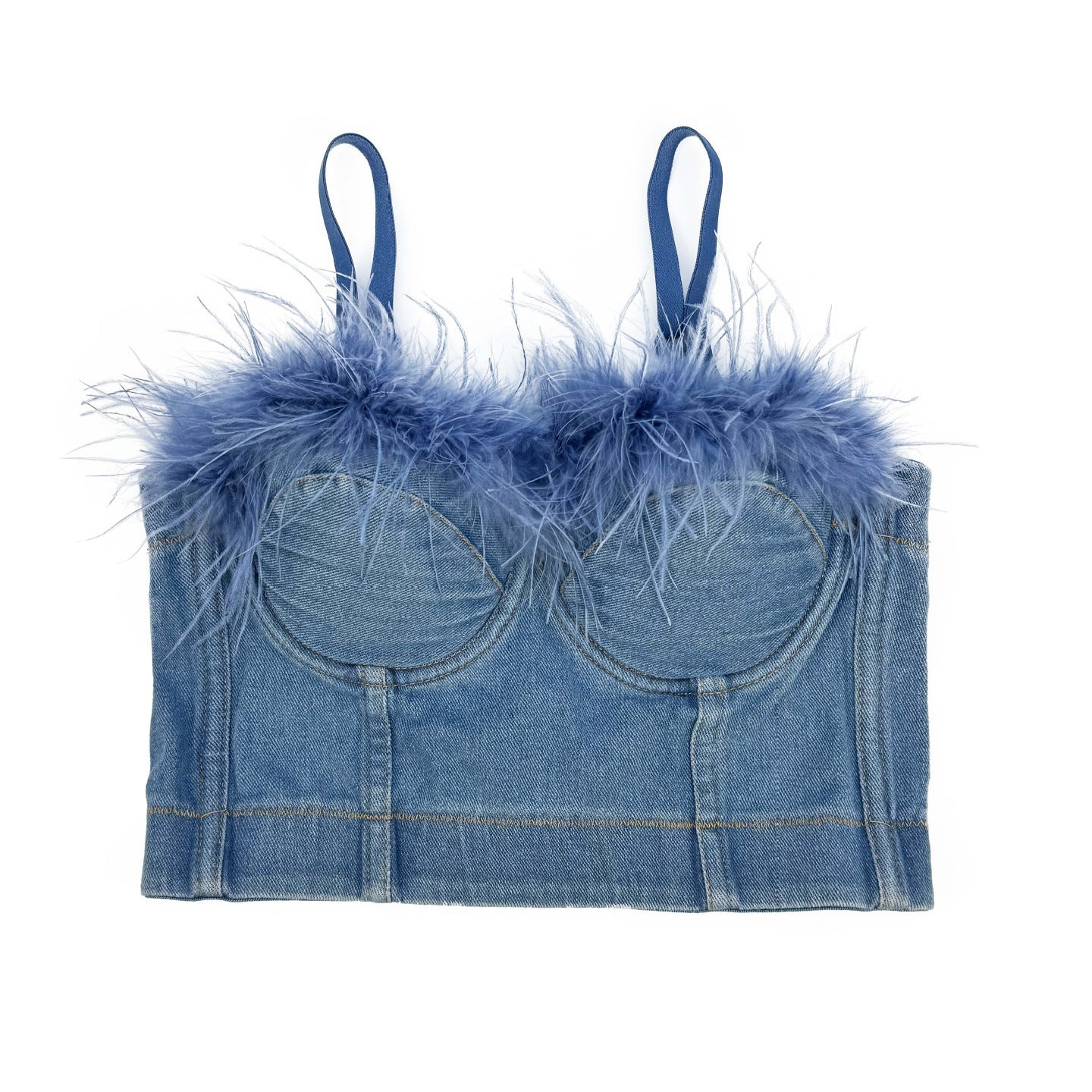 Дамско дънково бюстие Blue Feathers SS25-https://detail.1688.com/offer/824941309010.html?kj_agent_plugin=aibuy-Thedresscode