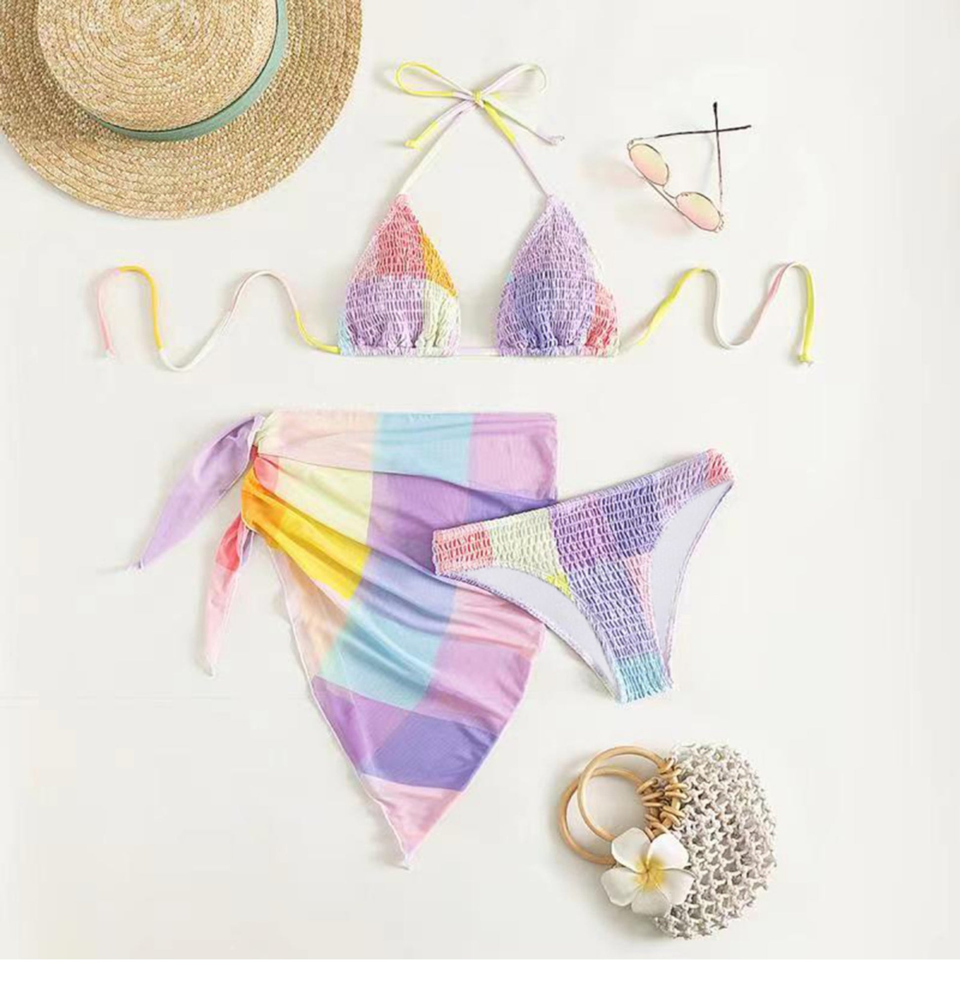 Дамски бански в комплект с пола Purple style ** SALE 24 **-Swimwear-Thedresscode
