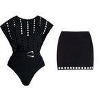 Дамски бански + плажна пола Black Code SS25-бански-Thedresscode