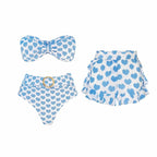 Дамски бански + къси шорти Blue Hearts **SALE 25**-бански-Thedresscode