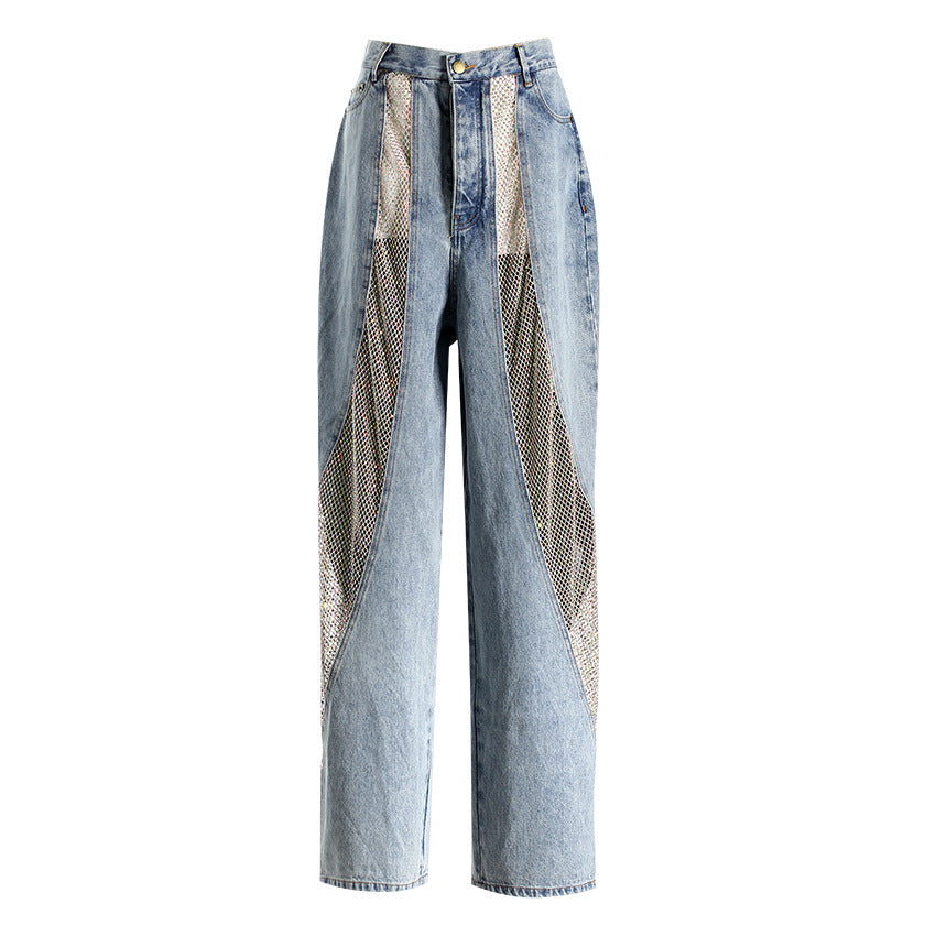 Дамски дънки Crystal Mesh SS25-Дамски дънки Crystal Mesh SS25-Thedresscode