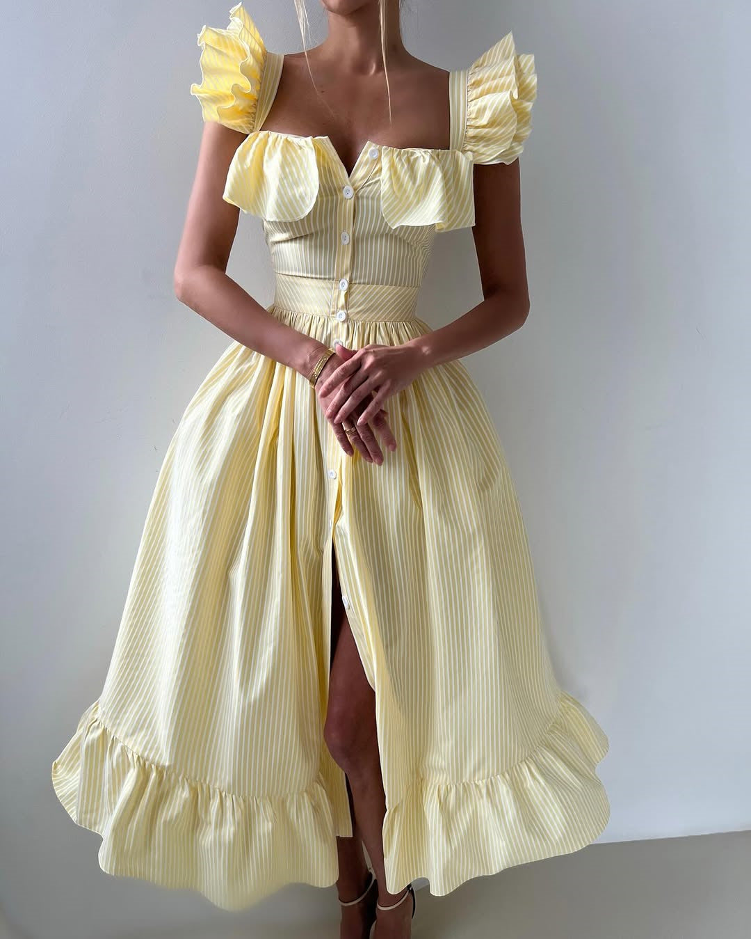 Дамска рокля Sunbeam Frill SS25-https://detail.1688.com/offer/933517761541.html-Thedresscode