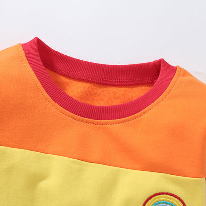 Детска рокля с бродерия Rainbow ** SALE 24 **-Детска дънкова рокля с бродерия The Unicorn&Rainbow-Thedresscode