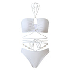 Дамски бански + пола Pearls White EDT. SS25-бански-Thedresscode
