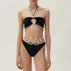 Дамски бански + пола Pearls Black EDT. SS25-бански-Thedresscode