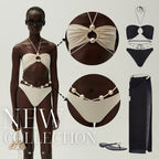 Дамски бански + пола Pearls White EDT. SS25-бански-Thedresscode