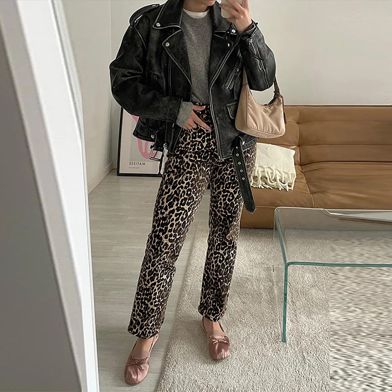 Дамски дънки Leopard **SALE 25**-Thedresscode