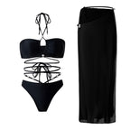 Дамски бански + пола Pearls Black EDT. SS25-бански-Thedresscode
