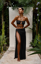 Дамски бански + пола Pearls Black EDT. SS25-бански-Thedresscode