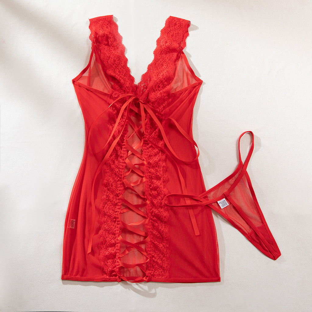 Дамско бельо нощницa Red Lace Night SS26