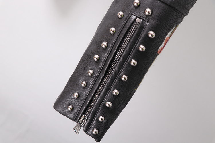 Дамско кожено яке EMBROIDERED Еyelets FW 2026-Дамско кожено яке - EMBROIDERED Еyelets-Thedresscode