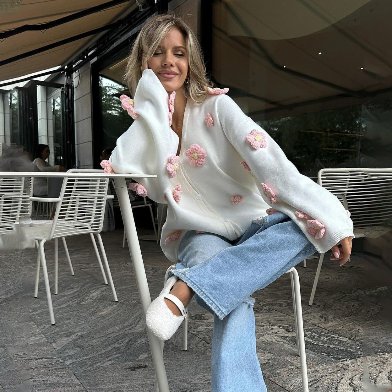 Дамска жилетка Pink 3D Flowers FW 2026-Дамска жилетка Pink 3D Flowers 25'-Thedresscode