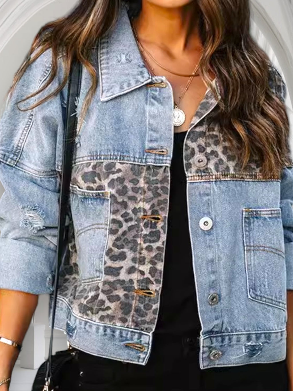 Дамско яке Denim Leopard SS25-Дамско яке Denim Leopard 24'-Thedresscode