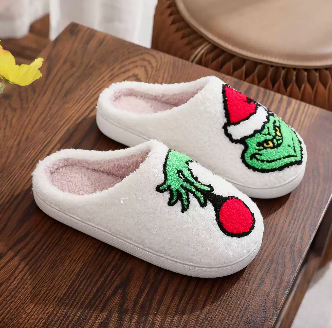 Унисекс коледни чехли Christmas grinch FW 2026-Мъжки домашни пантофи-Thedresscode