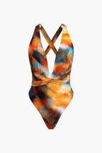 Дамски бански + плажна пола Abstract Print SS25-бански-Thedresscode