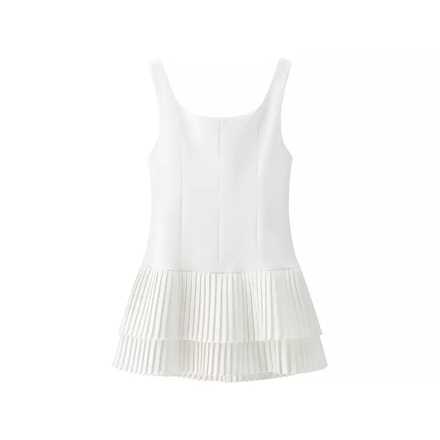 Дамски гащеризон White Pleated  SS26