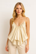 Дамски топ Champagne Satin Drape SS26
