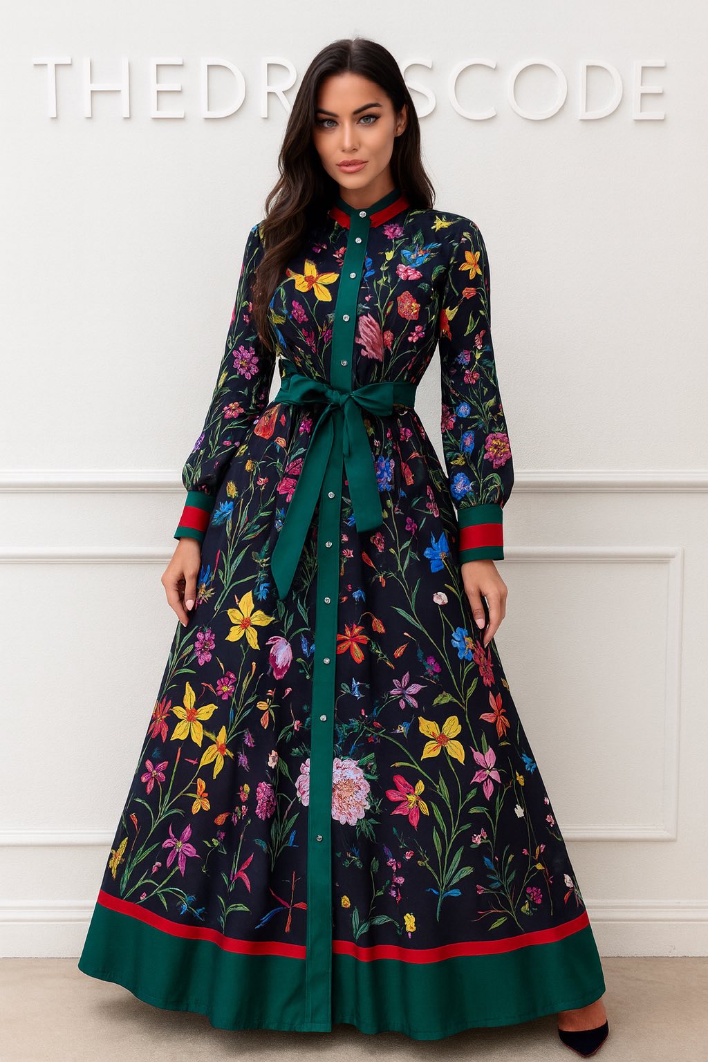 Дамска рокля Black Botanical Garden Maxi SS26