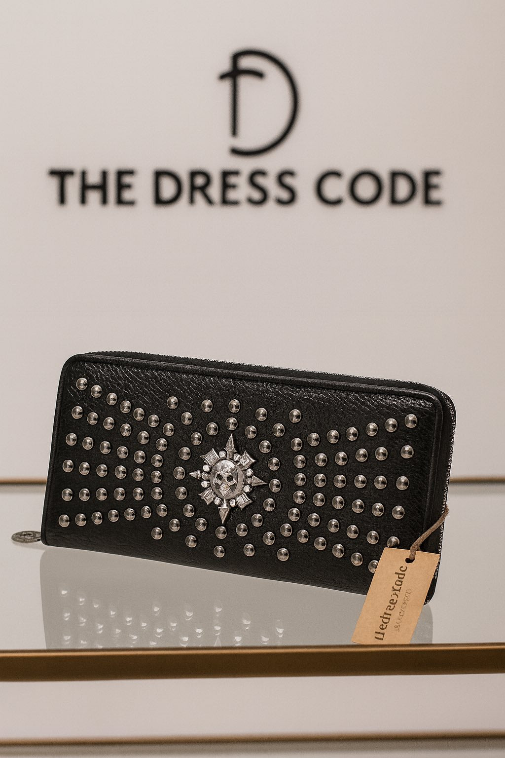 Дамско портмоне Black Metal Skull Stud SS26