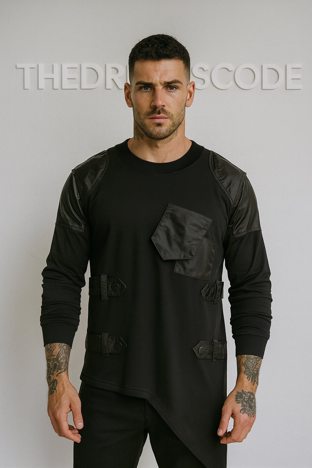 Мъжка блуза Black Asymmetric SS26