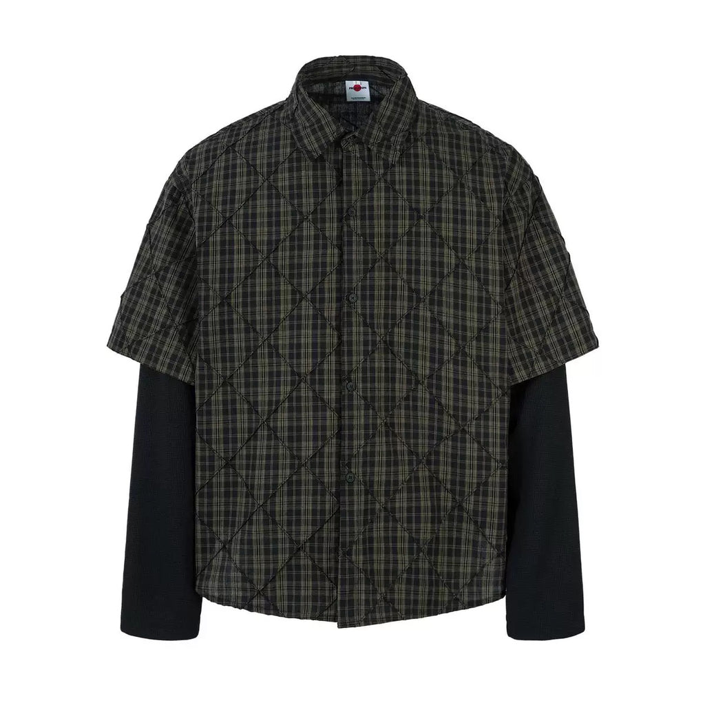 Мъжка риза Quilted Plaid Layered SS26