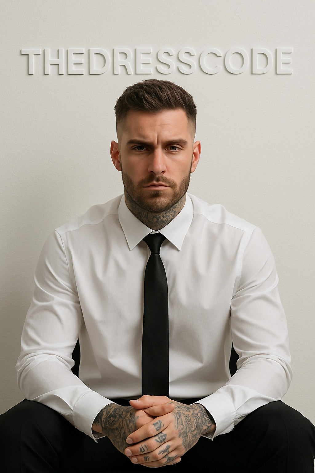 Мъжка риза с вратовръзка Classic White SS26