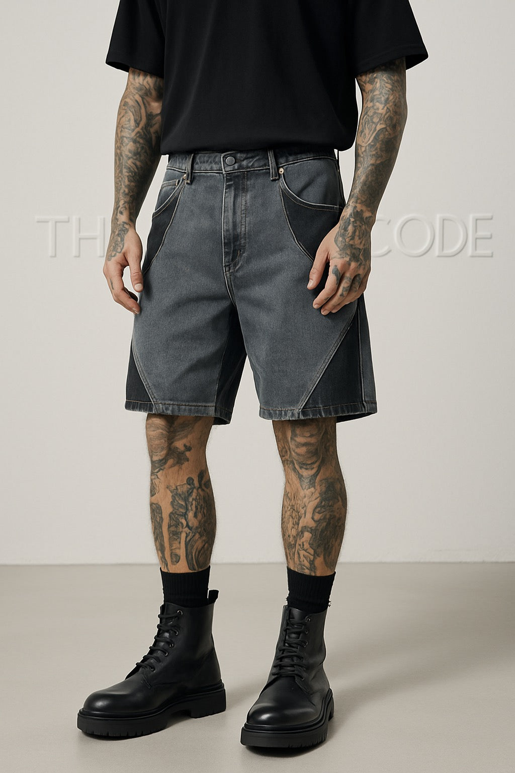 Мъжки къси дънки Contrast Panel SS26