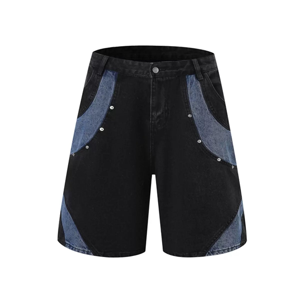 Мъжки къси дънки Black Contrast Panel SS26