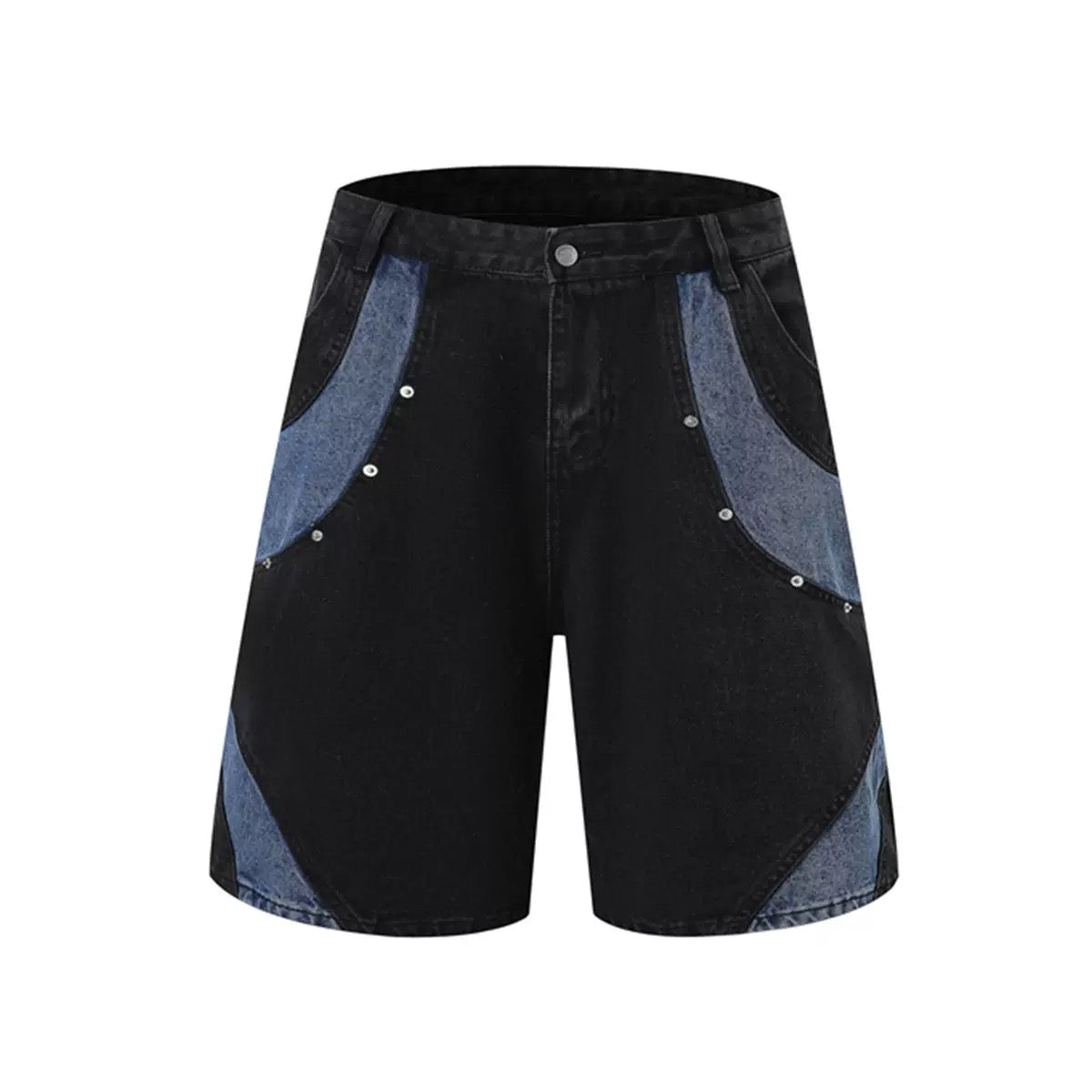 Мъжки къси дънки Black Contrast Panel SS26