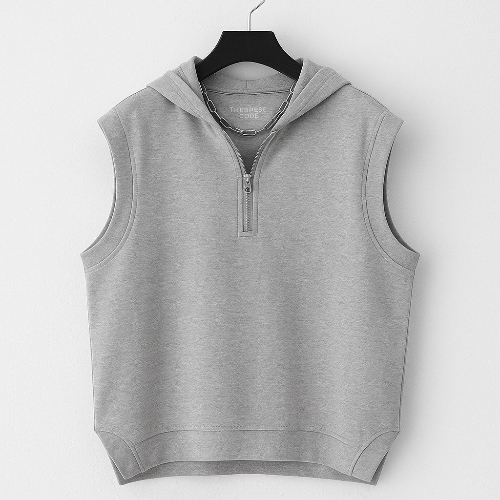 Мъжко худи без ръкави Grey Raw SS26