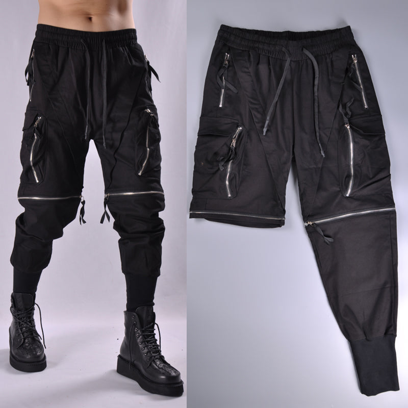 Трансформиращи мъжки панталони - 2in1 Dark-мъжки панталони с цип-Thedresscode