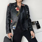 Дамско кожено яке EMBROIDERED Еyelets FW 2026-Дамско кожено яке - EMBROIDERED Еyelets-Thedresscode