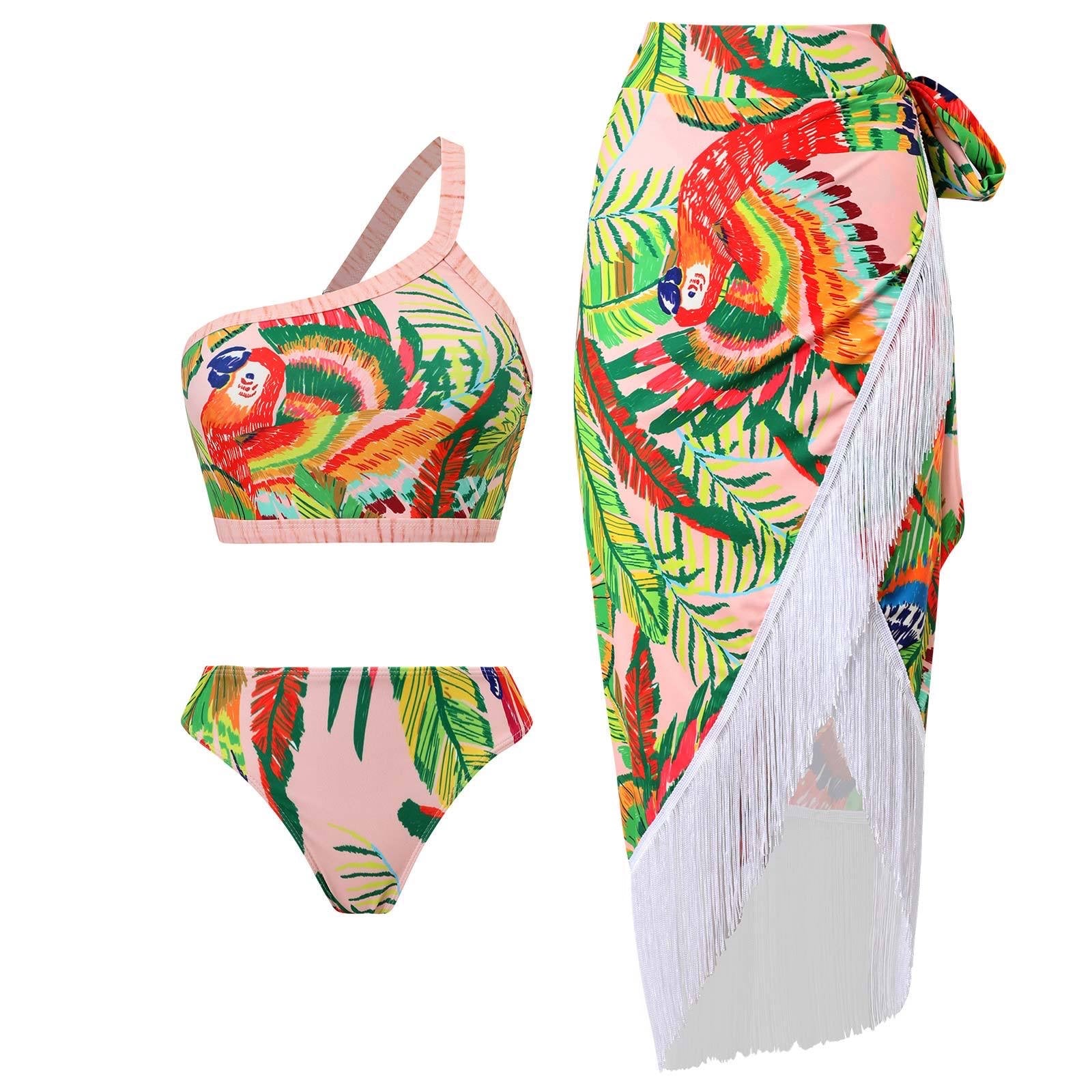 Дамски бански + плажна пола PARROT SS25-Swimwear-Thedresscode
