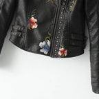 Дамско кожено яке EMBROIDERED Еyelets FW 2026-Дамско кожено яке - EMBROIDERED Еyelets-Thedresscode