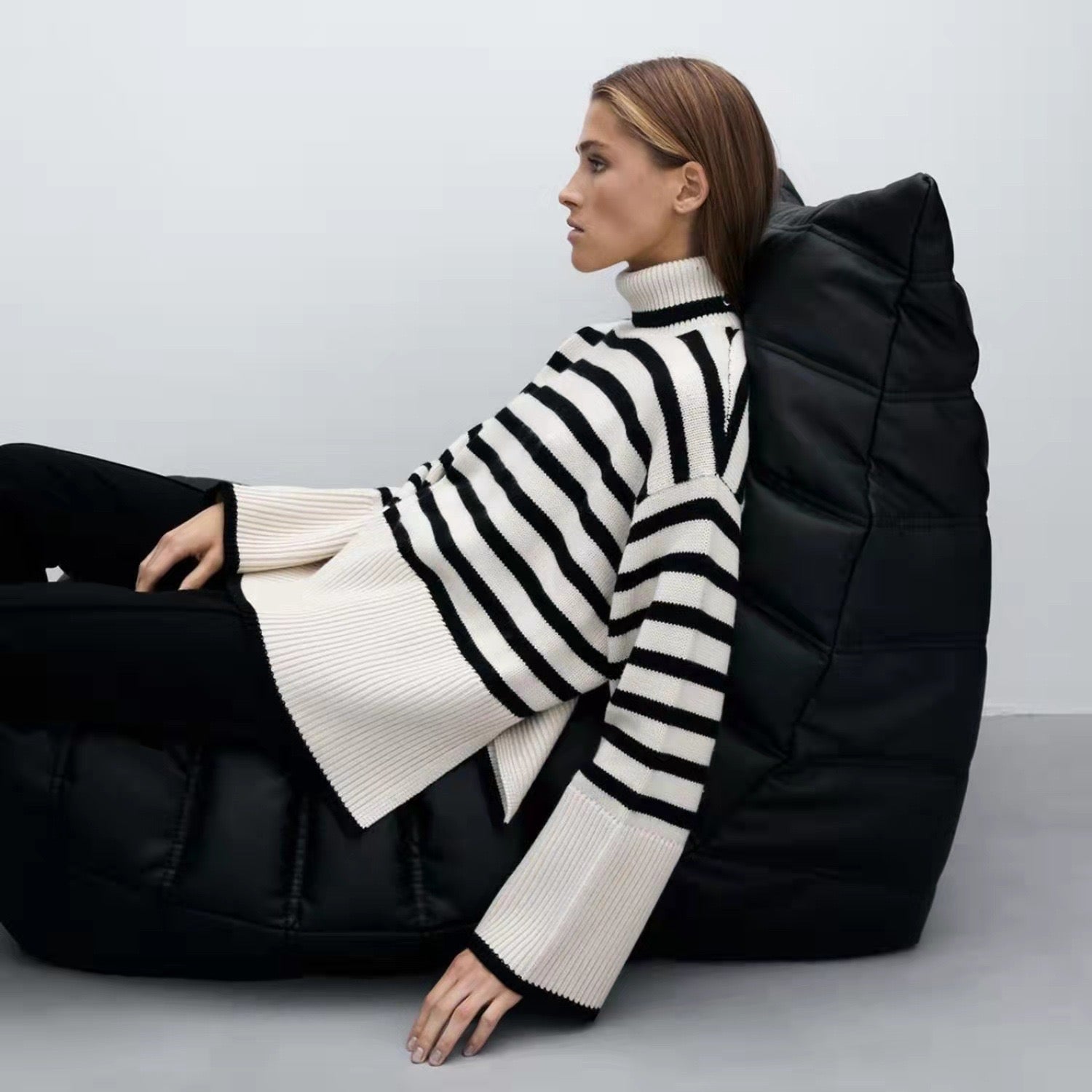 Дамски пуловер - Stripe **SALE 24**-Thedresscode